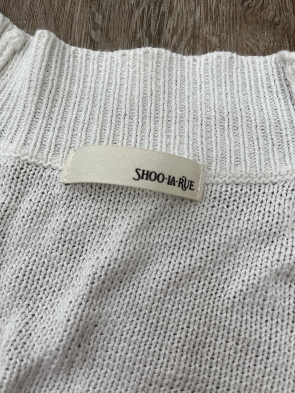Open-Front White Knit Cardigan - Picture 2 of 5